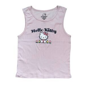 Hello Kitty Sanrio Hybrid Pink Ribbed Tank Top - Size Large